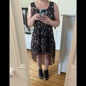 Indulge | Leopard print asymetrical dress. Size Small.